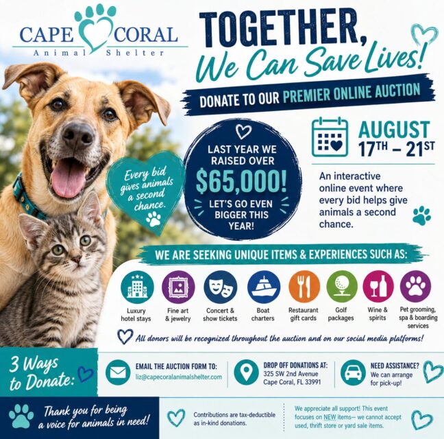 Cape Coral Animal Shelter online auction