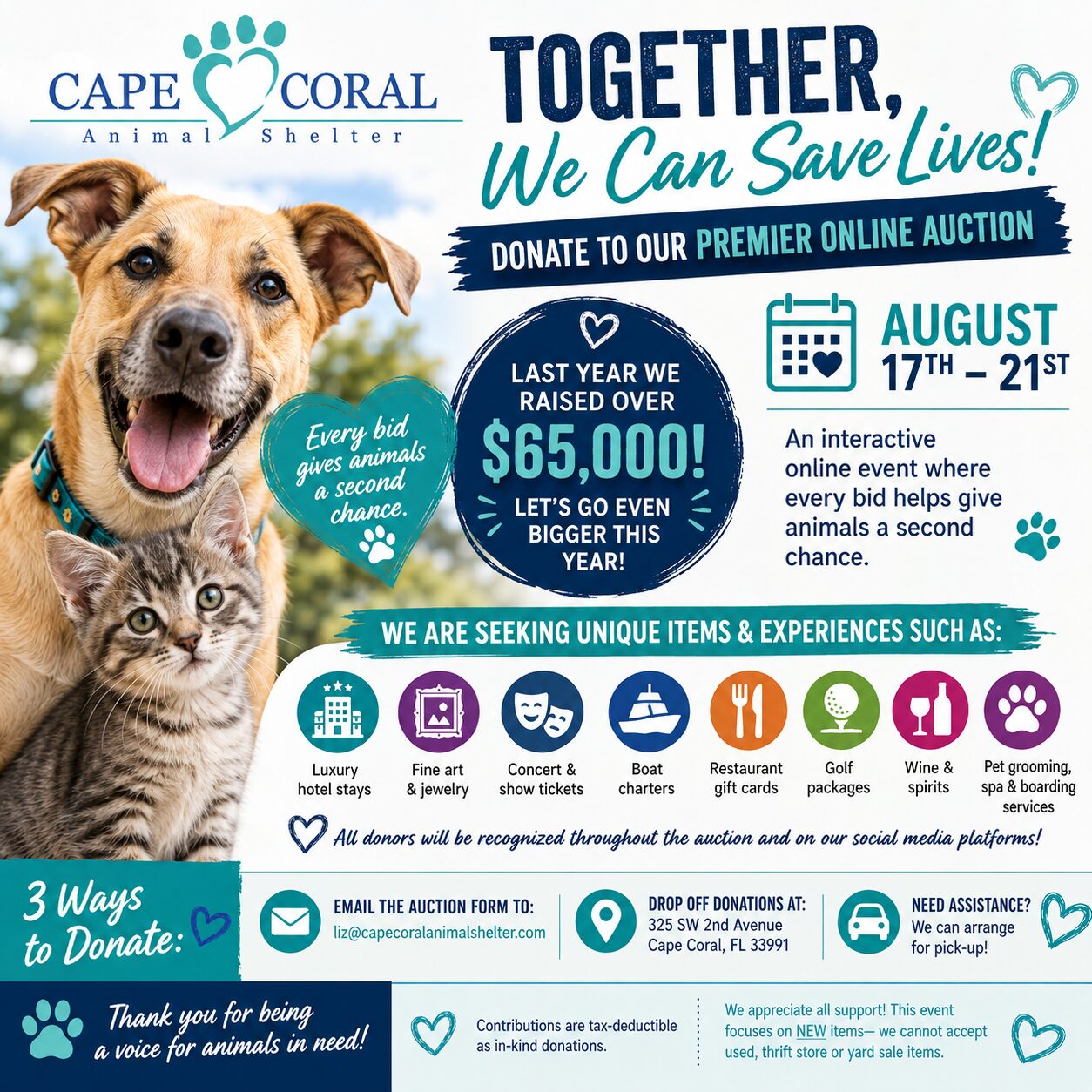 Cape Coral Animal Shelter online auction