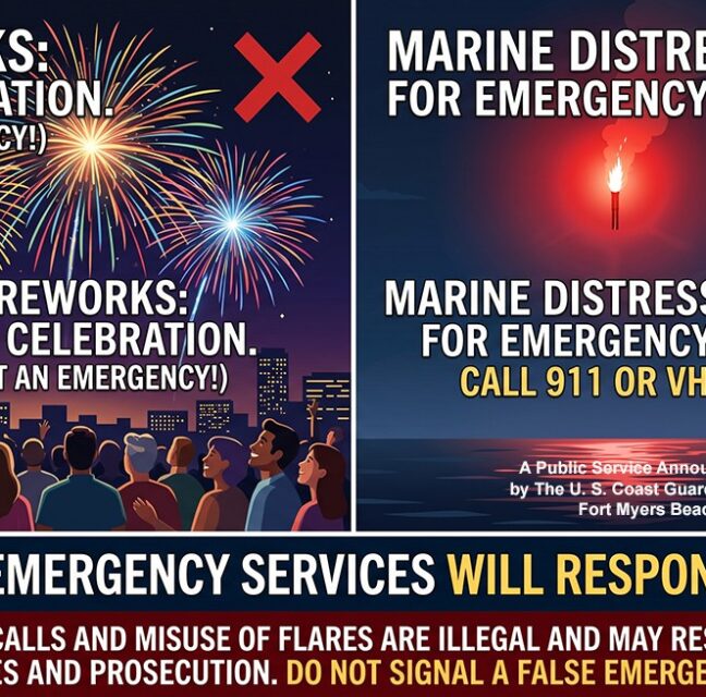 Boaters reminded that distress flares are not fireworks over the Fourth of July