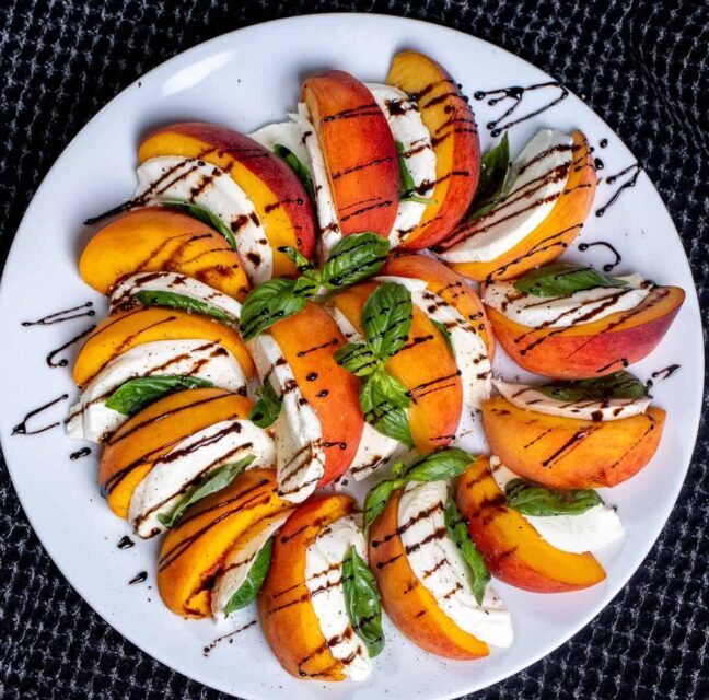 Fresh Peach Caprese Salad