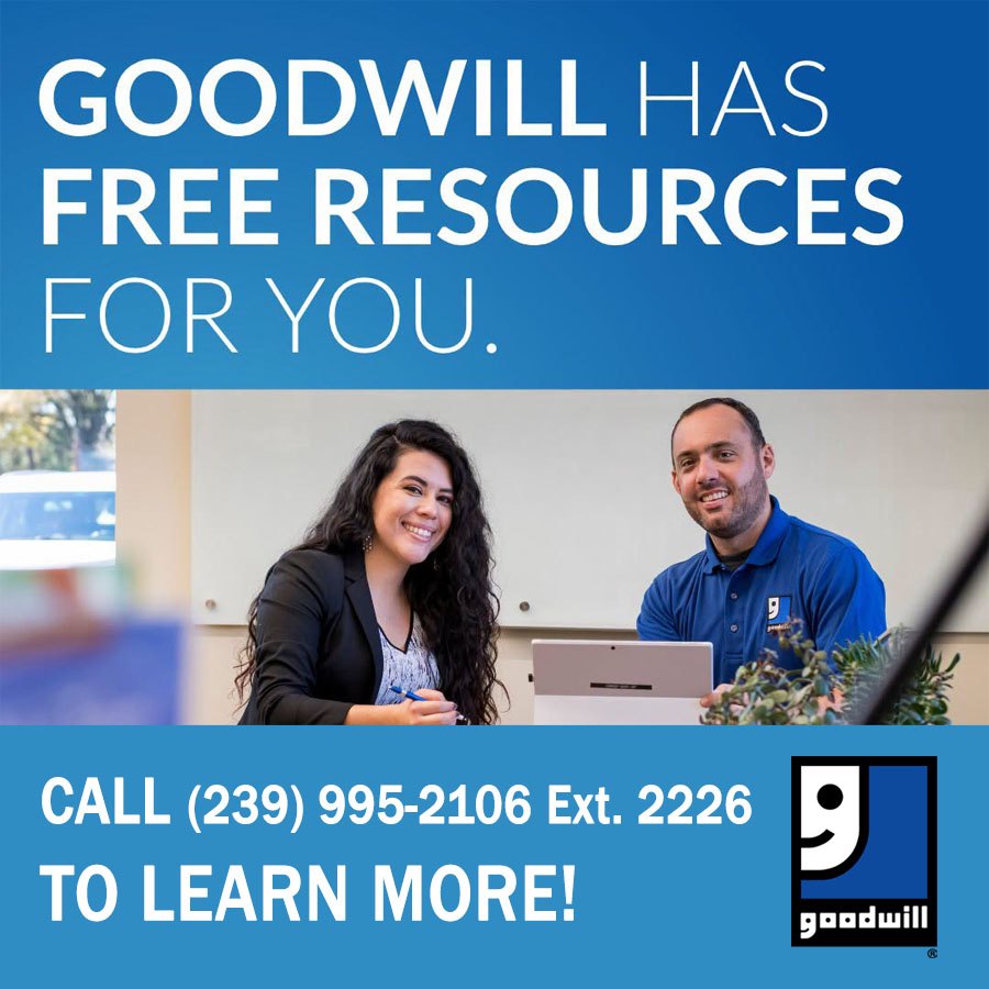 Goodwill Southwest Florida free resources notice with phone number