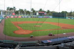 The baseball field at City of Palms Park in Fort Myers