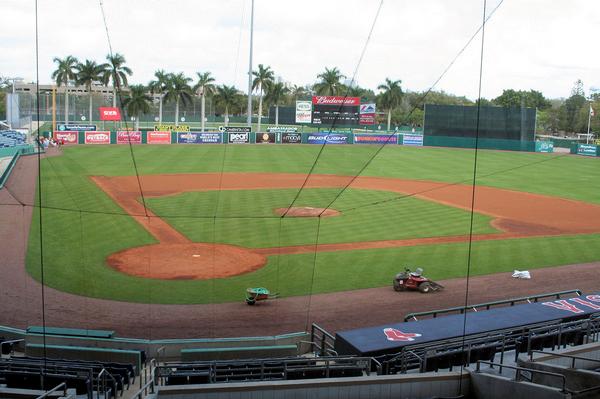 The baseball field at City of Palms Park in Fort Myers