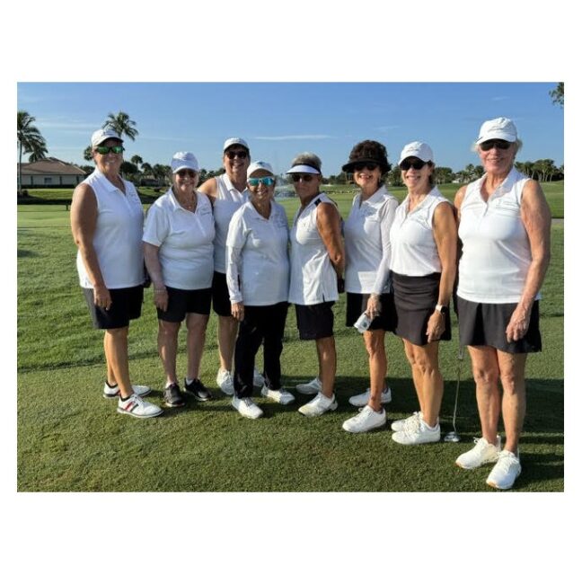 Eight members of the LPGA Amateur Golf Association Lee-Charlotte Counties chapter on the course