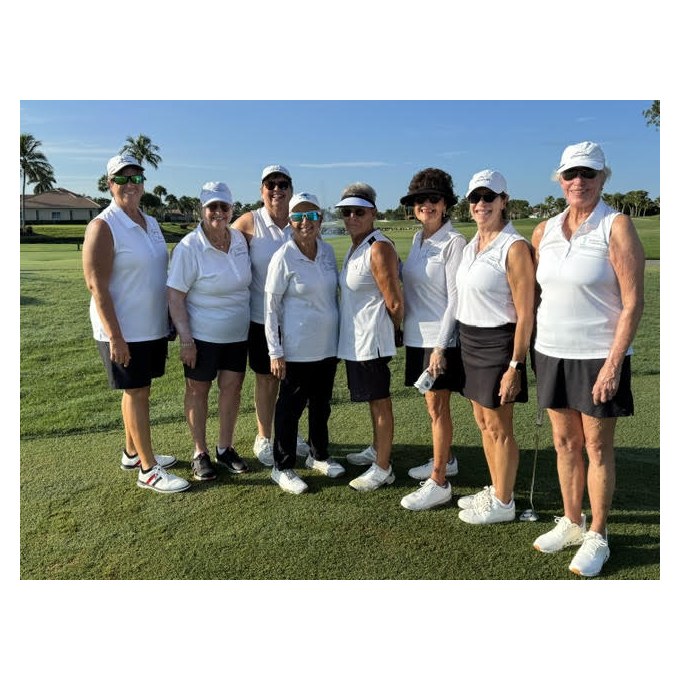 Eight members of the LPGA Amateur Golf Association Lee-Charlotte Counties chapter on the course