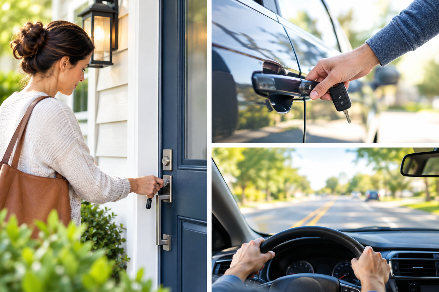 Locking a front door, locking a car and driving — everyday safety habits