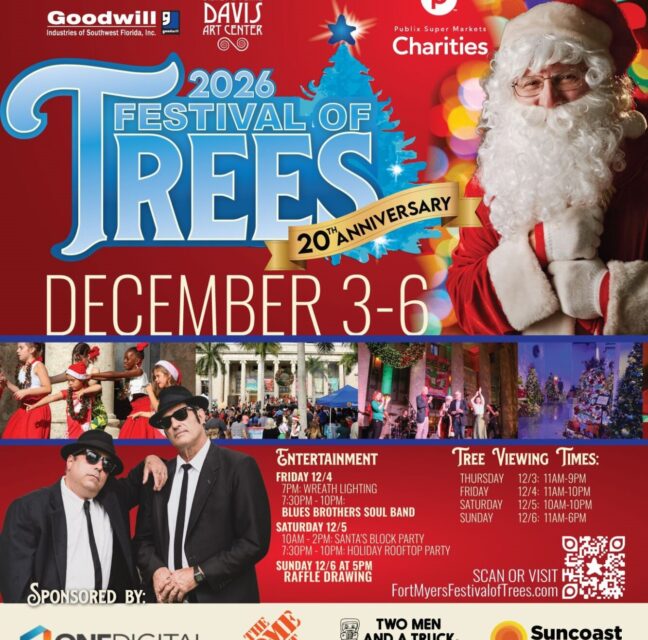 2026 Festival of Trees flyer, December 3–6 at Sidney & Berne Davis Art Center