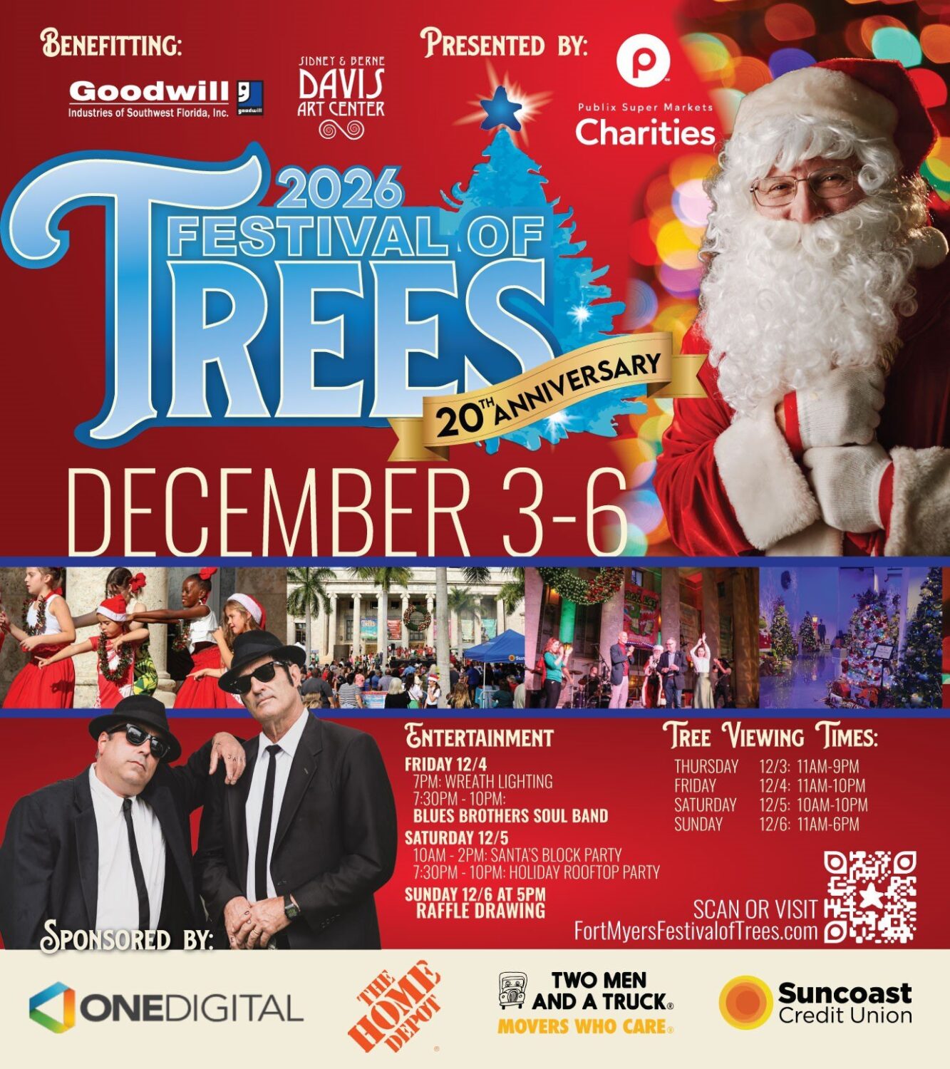 2026 Festival of Trees flyer, December 3–6 at Sidney & Berne Davis Art Center